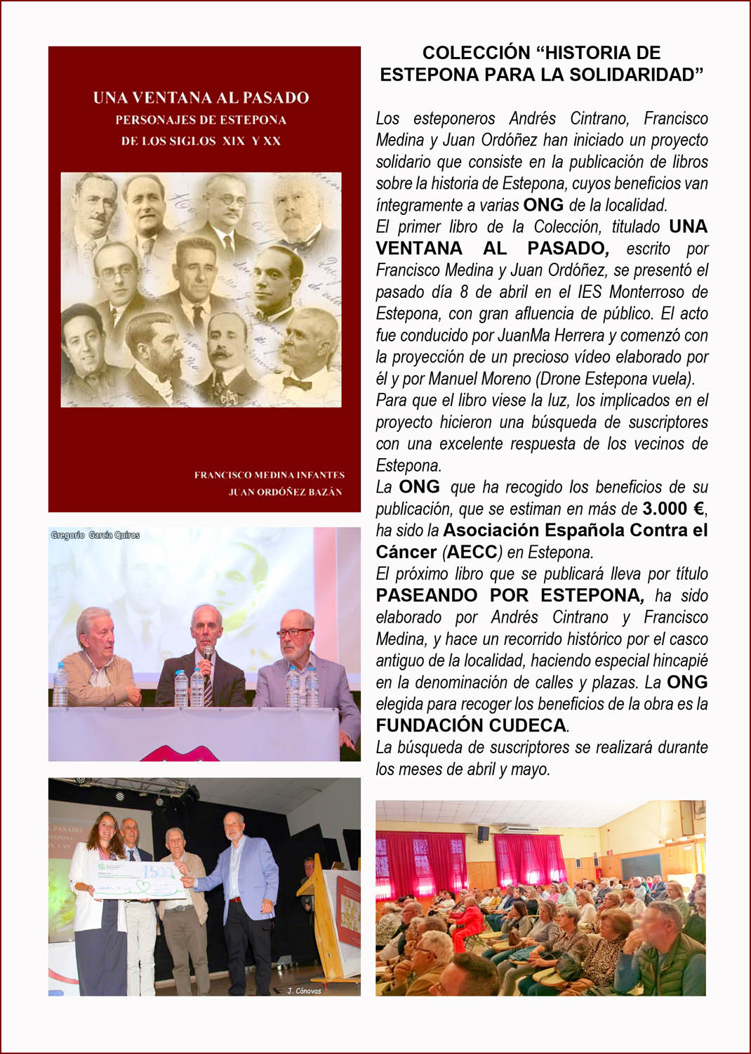Libro UNA VENTANA AL PASADO Estepona